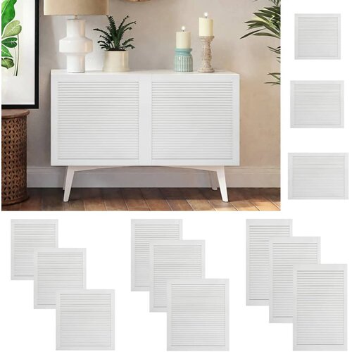 VidaXL Vrata sa žaluzinama od masivne borovine bijela 39,5 x 59,4 cm Slike