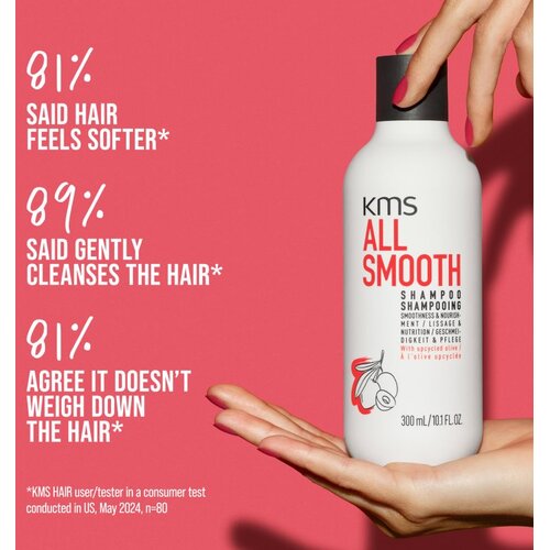 KMS All Smooth Shampoo &amp;scaron;ampon za zaglađivanje za jaku, grubu i suhu kosu 300 ml Slike