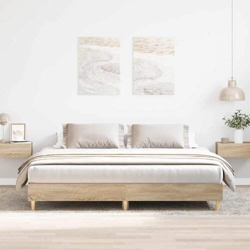 Furnova Posteljni okvir brez vzmetnice hrast 160x200 cm inženirski les, (21934357) Slike