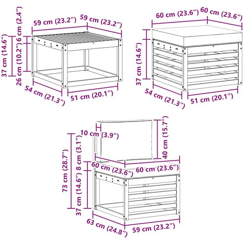  Set vanjskih sofa 6 kom. Prirodna i svjetlosiva Slike
