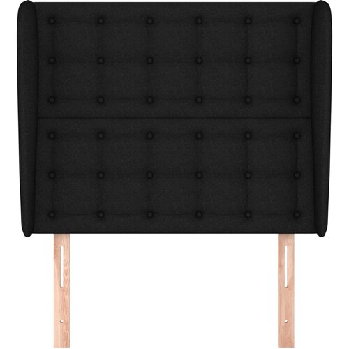  Uzglavlje s u&amp;scaron;ima crno 103x23x118/128 cm od tkanine Slike