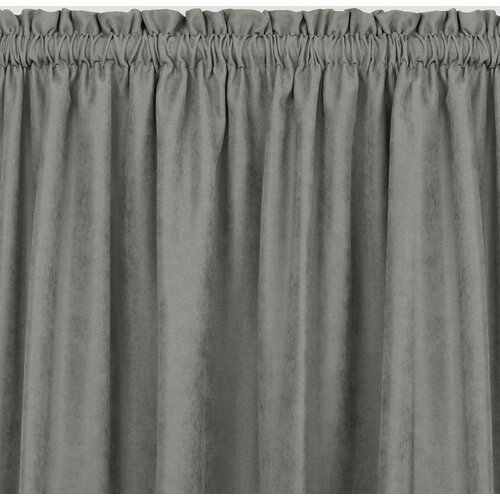  Curtain MILANA color gray style classic 5 cm pole pocket with 3 cm fringe chenille 220x245 HOMEDE Slike