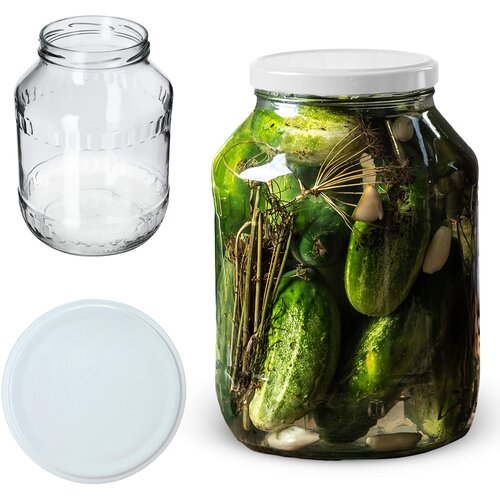 KADAX steklen kozarec 2,5 l za med, kisle kumarice, likerje + pokrovček Fi100, (5000354868) Cene