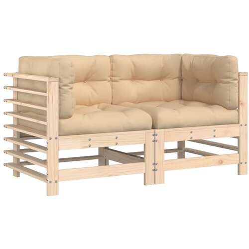 Maison Chic Kotni kavč - Sofa - Kanape z blazinami 2 kosa trdna borovina, (21727365) Slike