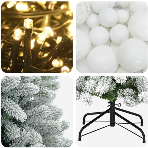  Umjetno božićno drvce s kuglicama 120 cm 150 LED lampica Slike