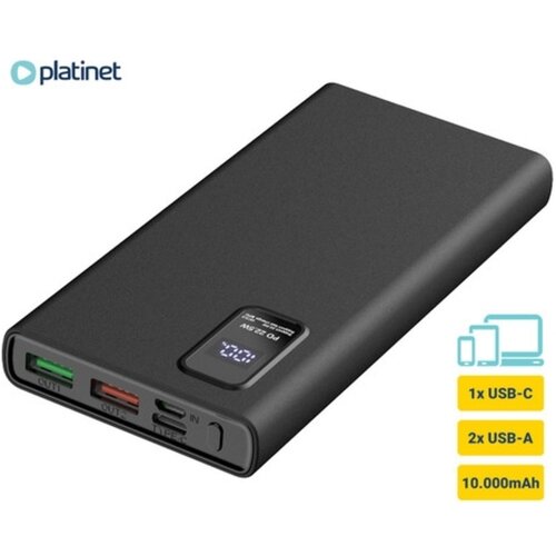 Platinet powerbank polnilna baterija PMPB10WQC726B, 10.000mAh, črna Slike
