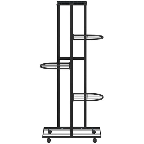  Stalak za cvijeće s 5 katova 44 x 23 x 100 cm crni željezni Slike