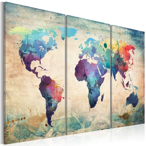  Slika - Rainbow Map (triptych) 60x40