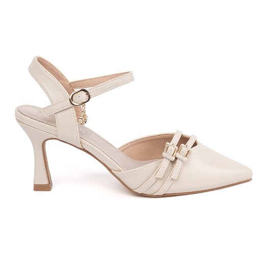 GOODIN Light beige pumps with an open heel Slike