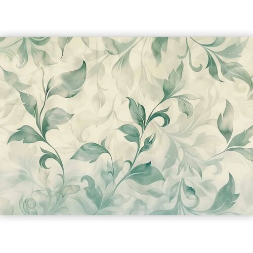  Foto tapeta - Watercolor Botanical Motif Delicate Green-Beige Leaves 400x280 Premium Cene