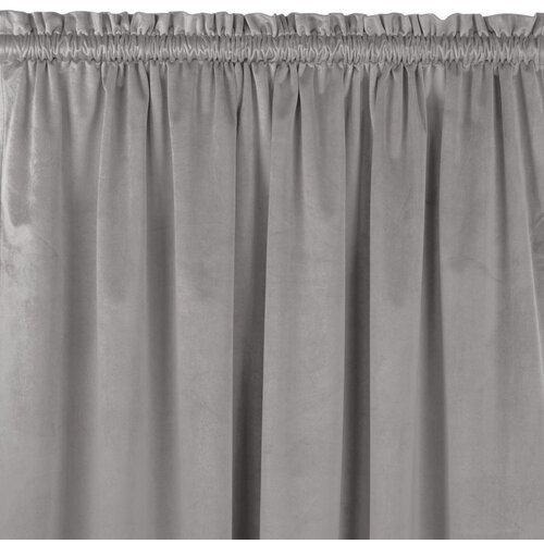  Curtain VILA color gray style classic 5 cm pole pocket with 3 cm fringe velvet 200x245 HOMEDE Slike