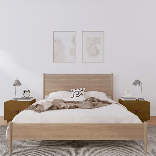  Noćni ormarići 2 kom boja meda 40x34x35 cm od masivne borovine Cene