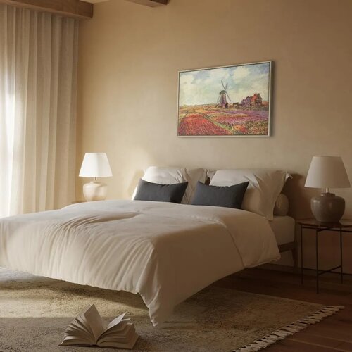  Slika - Claude Monet &ndash; Tulip Fields with Windmill 90x60 U prirodnom drvenom okviru Cijene