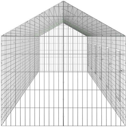 VidaXL Kavez za zečeve Srebrno 400 x 78 x 78 cm Cinkani čelik Slike