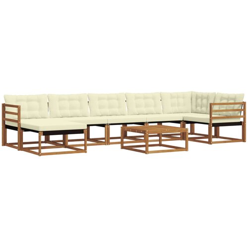  Set vanjskih sofa 22 pcs Prirodna i krem Čvrsto drvo akacije Slike
