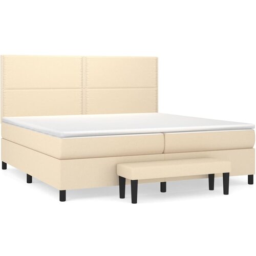 vidaXL Krevet s oprugama i madracem krem 200 x 200 cm od tkanine Cijene