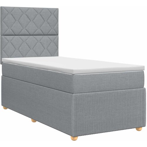  Boxspring krevet s madracem Svjetlosiva 90 x 190 cm Tkanina Slike