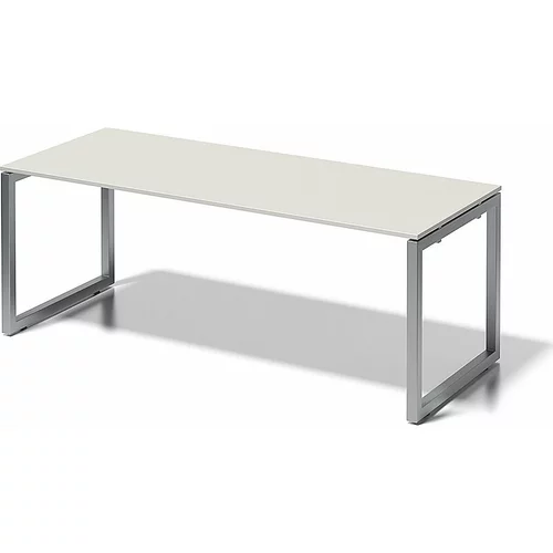 BISLEY Pisalna miza CITO, O-ogrodje, VxŠxG 740 x 2000 x 800 mm, srebrno ogrodje, sivo bela plošča