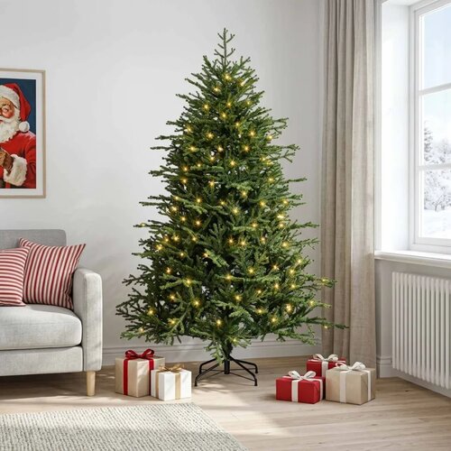 Umjetno božićno drvce s nogom 150 cm 150 LED lampica - 150 cm s LED svjetlima Slike