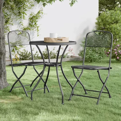  Sklopive vrtne stolice 2 kom od metalne mreže antracit
