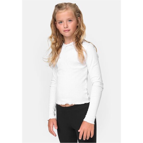 Urban Classics Kids girls' long sleeved short rib white Slike