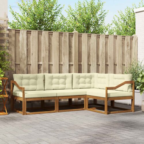  Set vanjskih sofa 4 kom. Prirodna i krem Smeđa 245,5 x 166,5 x 73 cm Slike