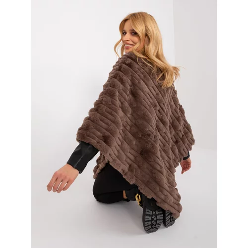 Fashion Hunters Brown smooth poncho for winter