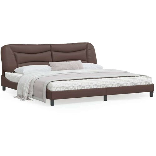  Posteljni okvir z vzglavjem rjav 200x200 cm umetno usnje, (21082008) Slike