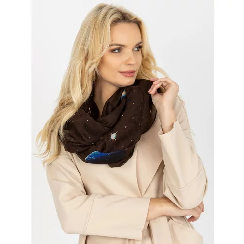 Fashion Hunters Women's brown scarf with a print