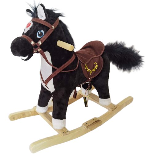 BABYLINE Plisani Konjic Klackalica Happy Pony Crni Cene