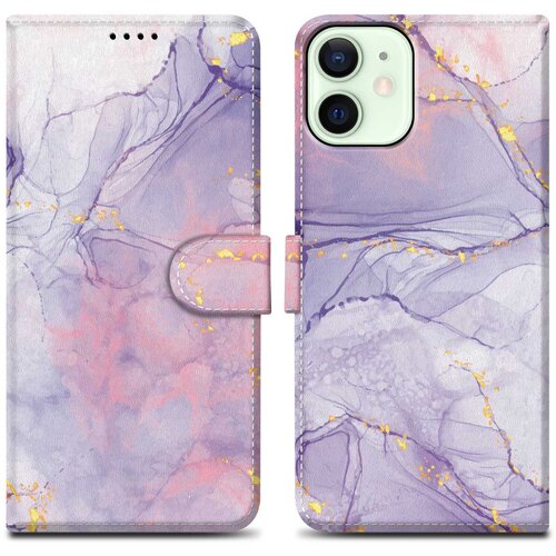 Cadorabo Ohišje, združljiv z Apple - Design Pink Purple Marmor št. 5 - Zaščitni pokrov z magnetnim zapiranjem, funkcijo stojala in režo za kartico, (20553464) Cene