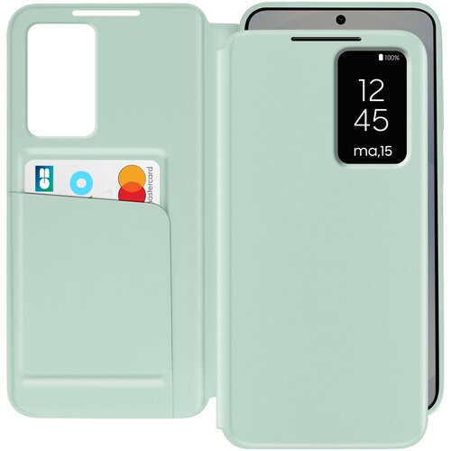 AVIZAR Usnjeno ohišje za kartico Galaxy S25 z okencem Display Window Card Holder, Svetlo zelena, (5000013443) Cene
