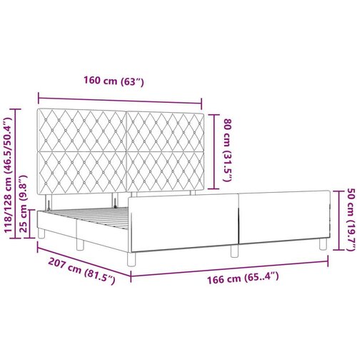 VidaXL Krevet Tamno Siva 160x200 cm Bar&amp;scaron;un Slike
