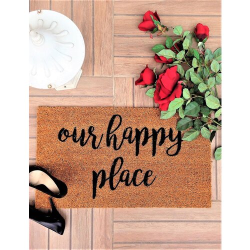 Aberto Design otirač Happy Place, 70x40 cm, Smeđi Slike