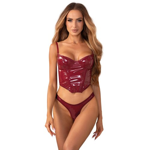 Obsessive Redya Corset and Thong - Red Cijene