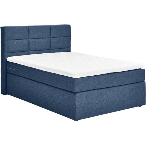 CARRYHOME POSTELJA BOXSPRING 120 cm x 200 cm , tekstil temno modra Slike