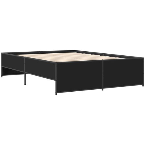 VidaXL Posteljni okvir črn 120x200 cm inženirski les in kovina, (21128749) Slike