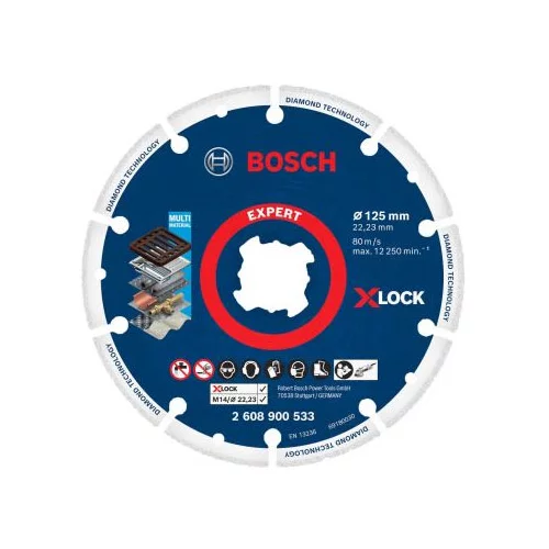 Bosch X-Lock Dijamantna rezna ploča (125 mm, Prikladno za: Metal)