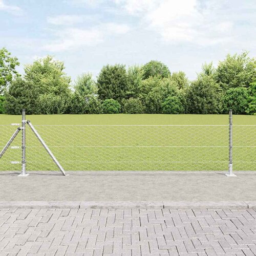  Heksagonalna ograda s betonskom osnovom 50 x 0,4 m Srebrna Cijene