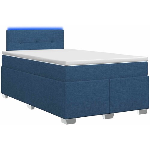  Krevet s box springom, madracem i LED-om Plava 120 x 200 cm Slike