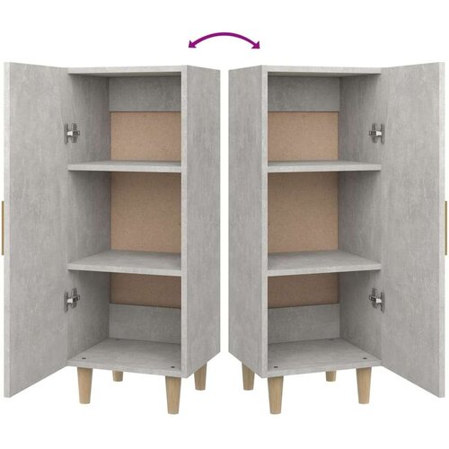  Komoda siva boja betona 34 5x34x90 cm od konstruiranog drvo Slike