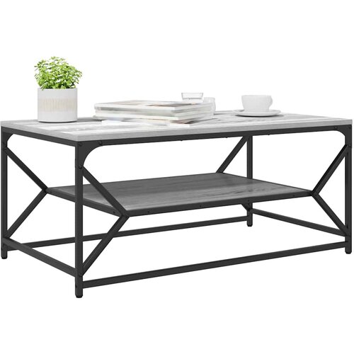  Kava Stol Siva Sonoma 90 x 50 x 40 cm Inženjerska drva i čelik Slike