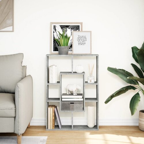  Regal za knjige boja betona 63x20x90 cm konstruirano drvo Slike