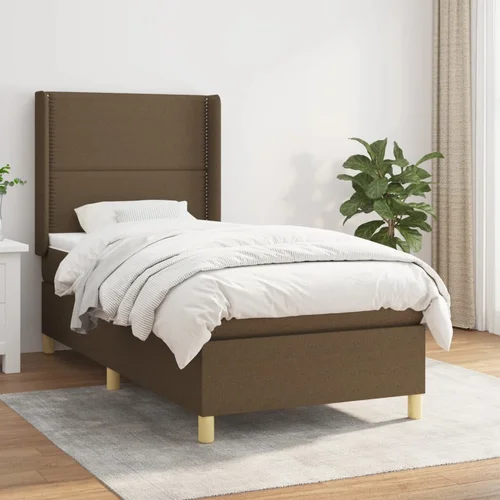 The Living Store Box spring postelja z vzmetnico temno rjava 80x200 cm blago - Box Spring Postelja, (21520618)