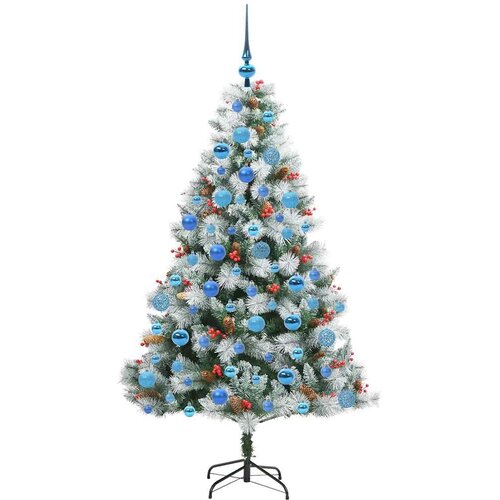  Umjetno božićno drvce S LED lampica Zelena i bijela 180 cm Slike