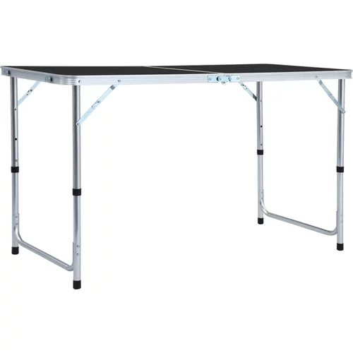  Zložljiva miza za kampiranje siva iz aluminija 120x60 cm
