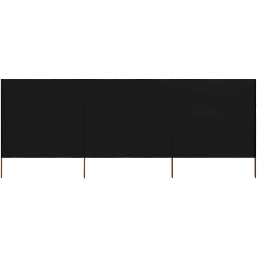 vidaXL Vjetrobran s 3 panela od tkanine 400 x 120 cm crni Cijene