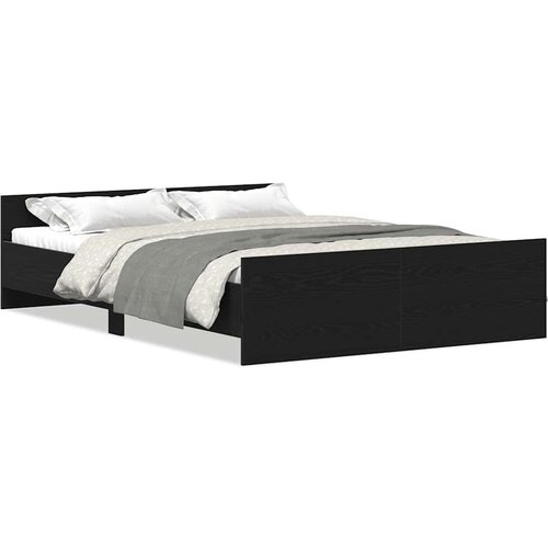 Maison Chic Posteljni Okvir - Dvoposteljna postelja brez vzmetnice črni hrast 135x190 cm inž. les, (22082400) Slike
