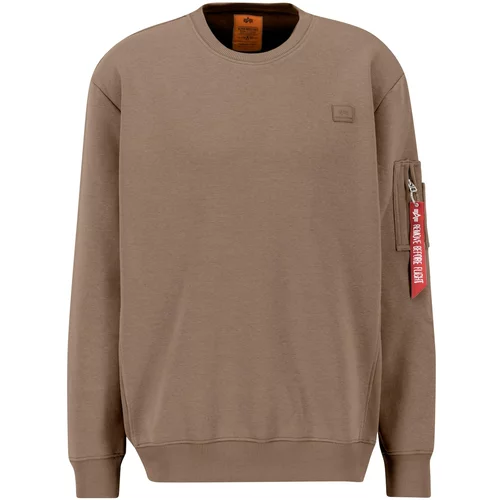 Alpha Industries Sweater majica taupe siva / crvena