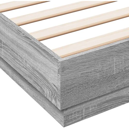  Okvir kreveta boja hrasta 160 x 200 cm od konstruiranog drva Slike